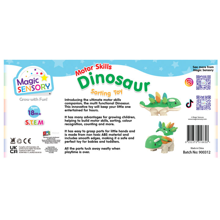 Load image into Gallery viewer, Motor Skills Dinosaur Sorting Toy
