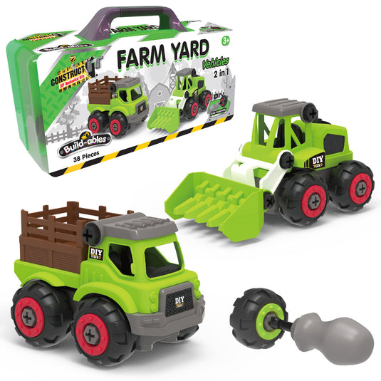 2 in 1 Farm Yard Vehicles Set