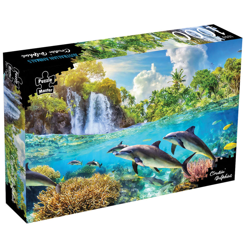 Load image into Gallery viewer, Crusin&#39; Dolphins 1000 Pc Puzzle
