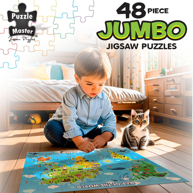 Load image into Gallery viewer, World Map 48 Piece Jumbo Floor Puzzle
