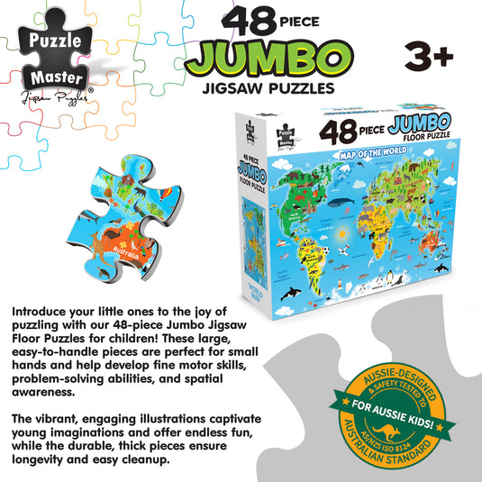 World Map 48 Piece Jumbo Floor Puzzle