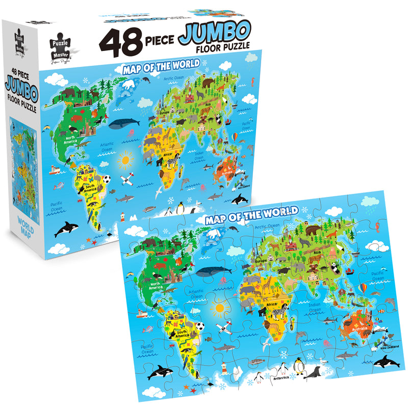 Load image into Gallery viewer, World Map 48 Piece Jumbo Floor Puzzle
