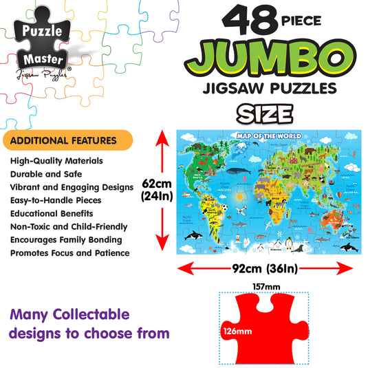 World Map 48 Piece Jumbo Floor Puzzle