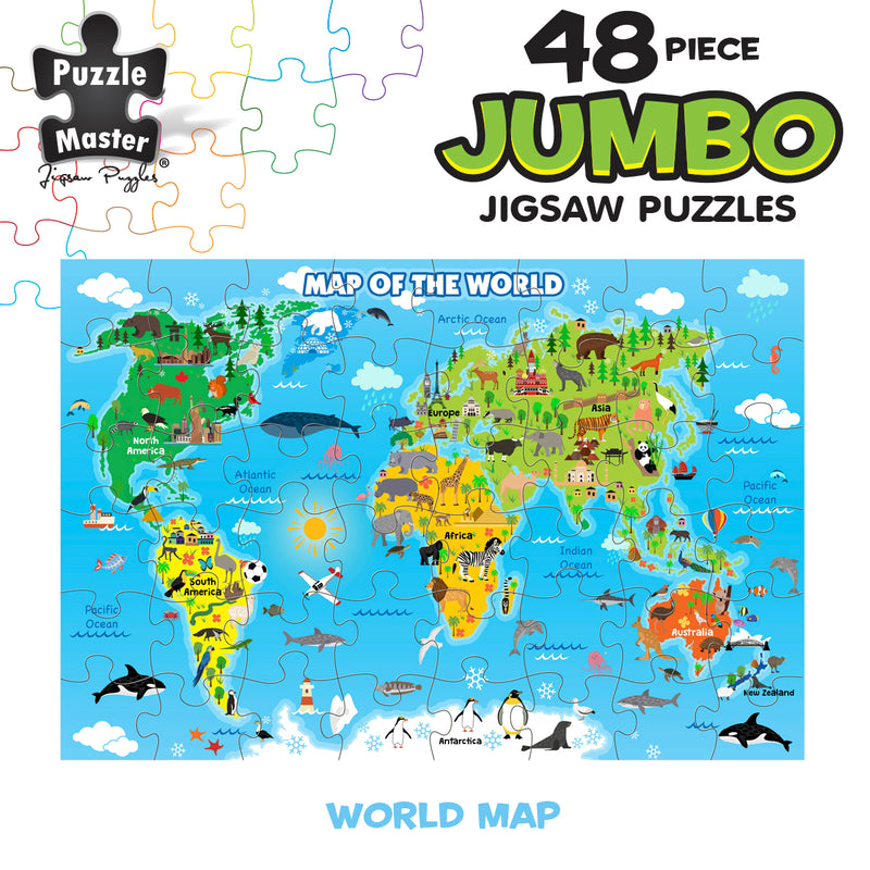 Load image into Gallery viewer, World Map 48 Piece Jumbo Floor Puzzle

