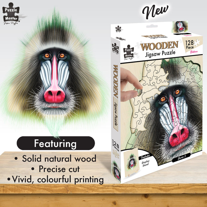 Baboon - 128 Pc Wooden Jigsaw Puzzle