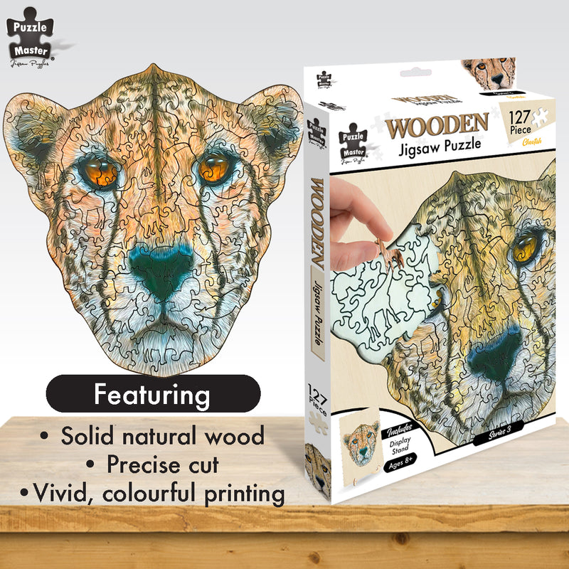 Load image into Gallery viewer, Cheetah - 135 Pc Wooden Jigsaw Puzzle
