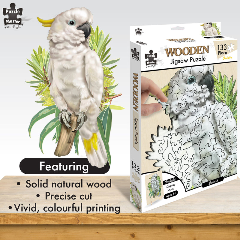 Load image into Gallery viewer, Cockatoo - 133 Pc Wooden Jigsaw Puzzle
