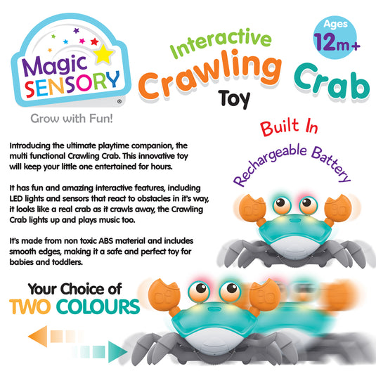 Interactive Crawling Crab Toy (Blue)