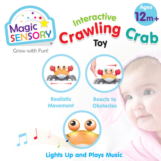 Interactive Crawling Crab Toy (Orange)