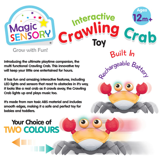 Interactive Crawling Crab Toy (Orange)