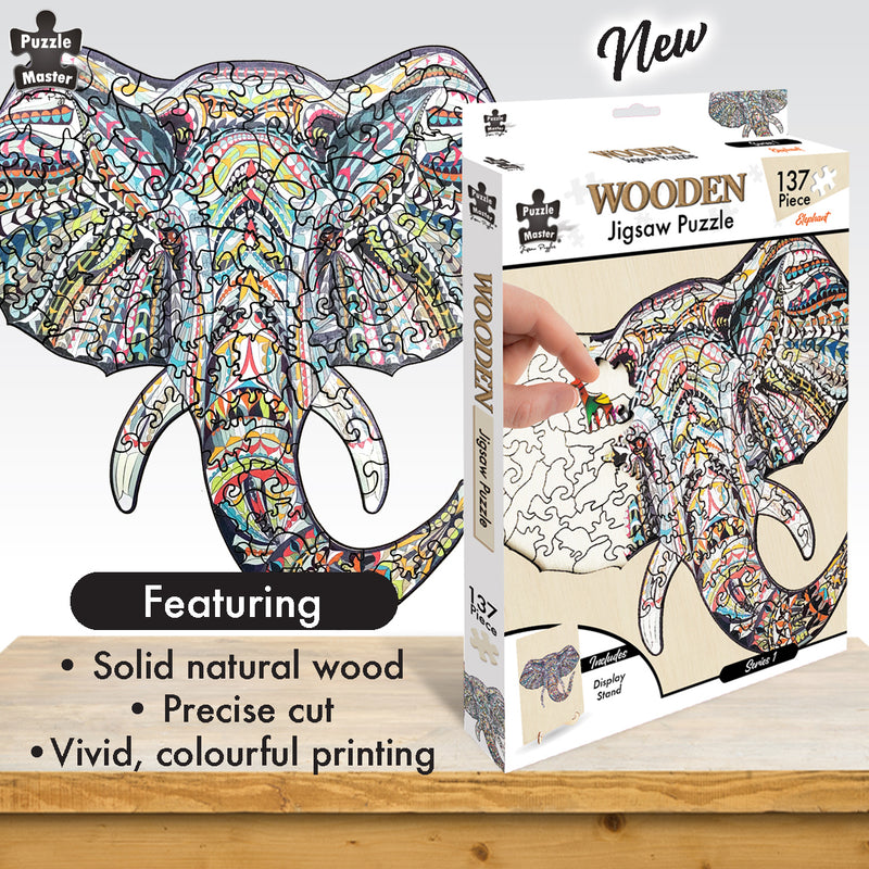 Load image into Gallery viewer, Elephant - 137 Pc Wooden Jigsaw Puzzle
