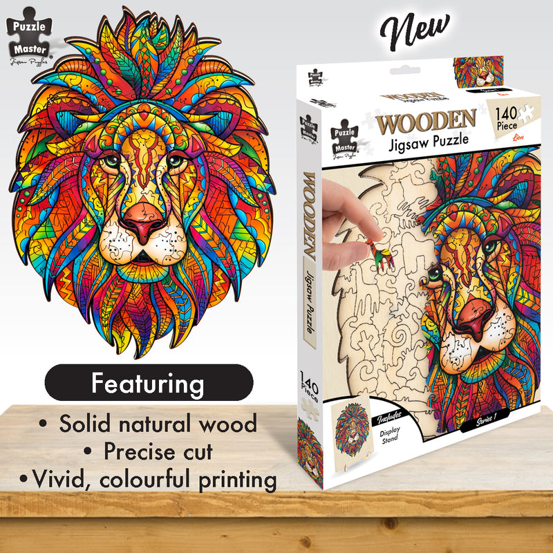 Load image into Gallery viewer, Lion - 140 pc Wooden Jigsaw Puzzle
