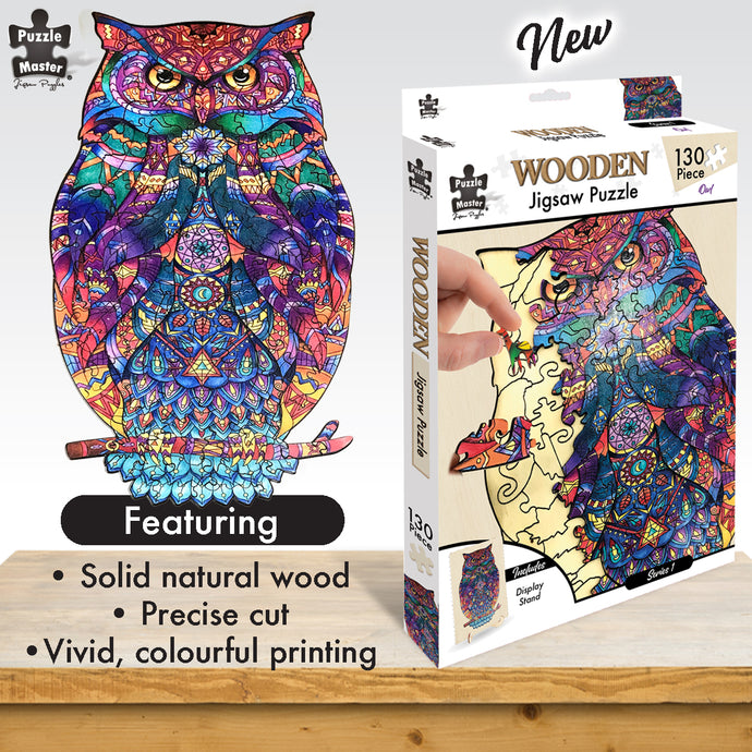 Owl - 130 Pc Wooden Jigsaw Puzzle