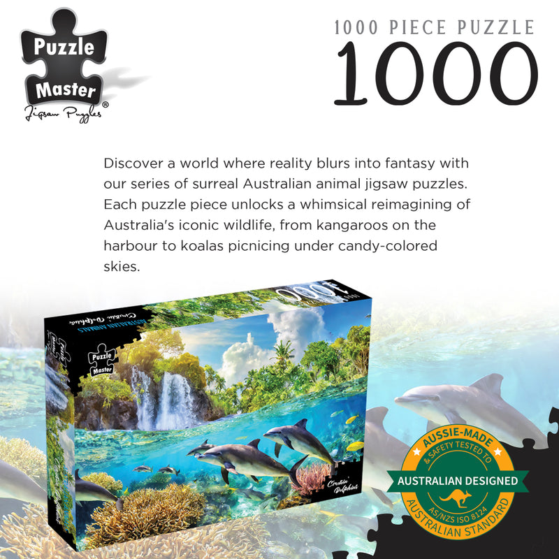 Load image into Gallery viewer, Crusin&#39; Dolphins 1000 Pc Puzzle
