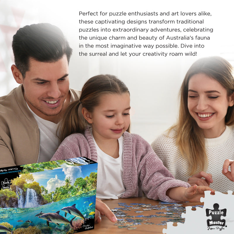 Load image into Gallery viewer, Crusin&#39; Dolphins 1000 Pc Puzzle
