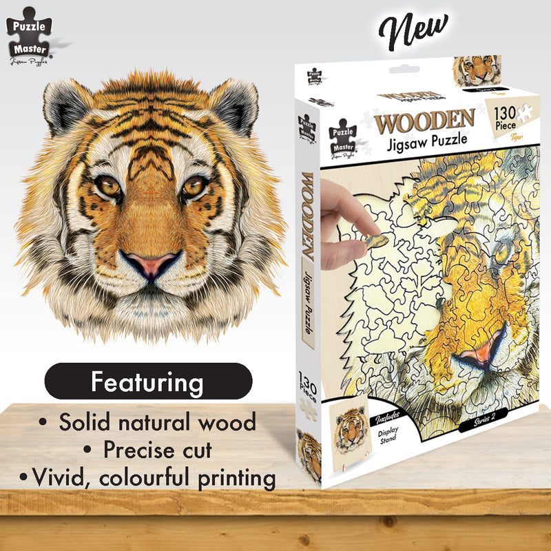 Load image into Gallery viewer, Tiger - 130 Pc Wooden Jigsaw Puzzle
