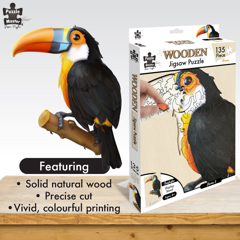 Load image into Gallery viewer, Toucan - 135 Pc Wooden Jigsaw Puzzle
