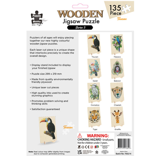 Toucan - 135 Pc Wooden Jigsaw Puzzle