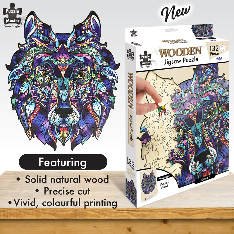 Load image into Gallery viewer, Wolf - 132 pc Wooden Jigsaw Puzzle
