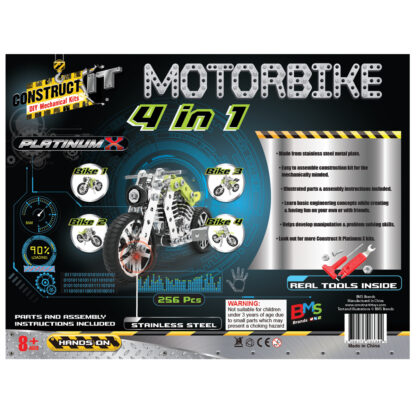 Construct It Platinum X Motorbike 4 in 1 Back of the box