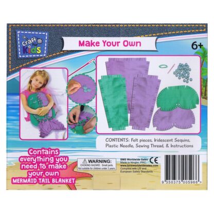 Make Your Own Mermaid Tail Blanket Back of the box