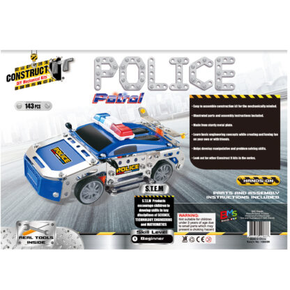Construct It Originals Police Car Back of the box