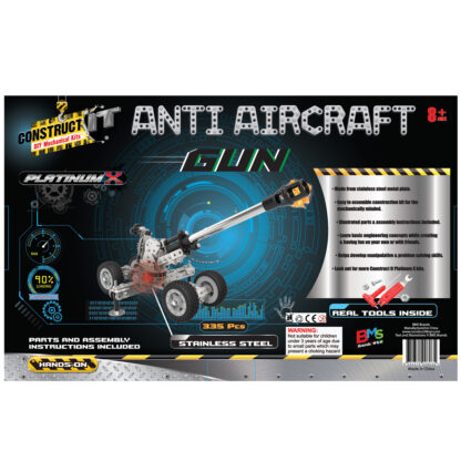 Construct It Platinum X Anti Aircraft Gun Back of the box