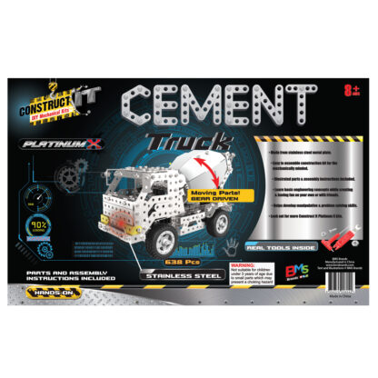Construct It Platinum X Cement Truck Back of the box