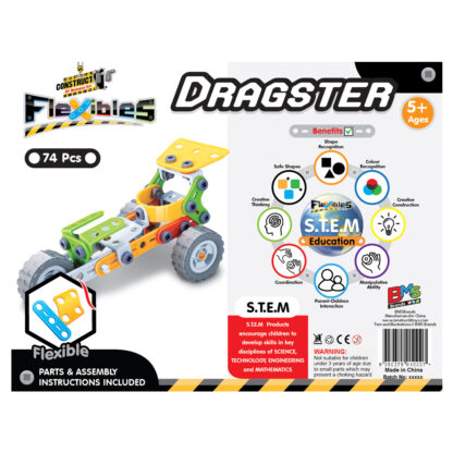 Construct It Flexibles Dragster Back of the box