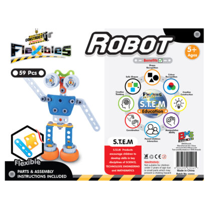 Construct It Flexibles Robot Back of the box