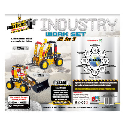 Construct It Originals 2 in 1 Industry Work Set Back of the box