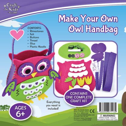 Craft For Kids Make Your Own Owl Handbag Back of the box
